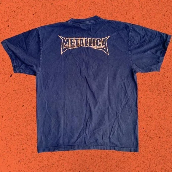 Vintage SINGLE STITCH Metallica Shirt black orange men’s XL rare - Picture 4 of 6